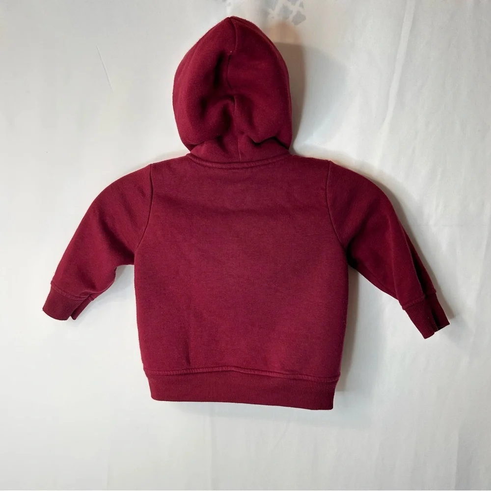 Old Navy Kids Burgundy Baby  Bear Graphic Hoodie Warmth Size 12-18 Months